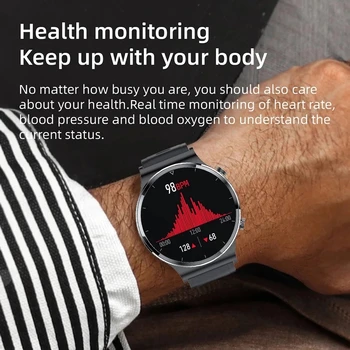 LIGE Naujas Smart watch Vyrų Širdies ritmas, Kraujo spaudimas Visiškai jutiklinį ekraną sporto Treniruoklių žiūrėti Bluetooth 