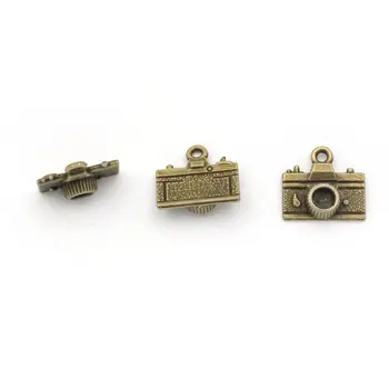 10 gabalas Tibeto Bronzos Vintage Camera Charms Pakabučiai, Karoliai Radiniai Juvelyrika Priėmimo Rankų darbo Aksesuarai, Didmeninė