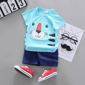 2020 metų vasaros vaikų drabužiai, kūdikių Rinkiniai berniukas trumpas rankovės animacinių filmų T-marškinėliai + kelnės berniukui Rinkiniai, 2 vnt