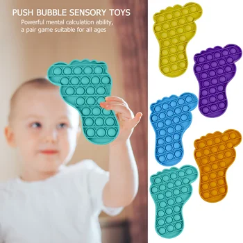 Pėdos Formos Stumti Burbulas Fidget Jutimo Žaislai Autizmas ADHD Nerimas Įtempių Dėlionė Baby Anksti Švietimo Žaislas