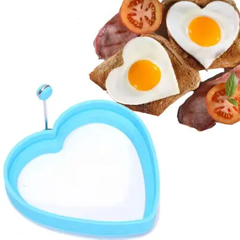 1Pc Silikono Širdies Formos Pelėsių Kiaušiniai, Pakepinti Keptas Kiaušinis Žiedo Formos Blynai su Kiaušinių Virtuvės Valgių Įrankis