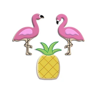 1pc mielas Animacinių filmų Flamingo ananasų kokoso medžio Slapukas Nerūdijančio Plieno Slapukas Sausainių Puošimas Pelėsiai, Gyvūnų Formos Cookie Cutters