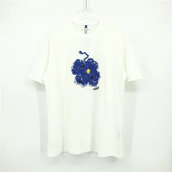 ADER KLAIDA Bluessom T-marškinėliai Vyrams, Moterims, Geriausios Kokybės Mėlynos spalvos Logotipu Adererror Tee Rankdarbiams Siuvinėjimo Viršūnes Tee