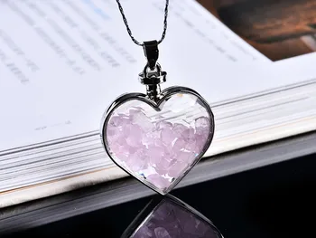 1PC Natūralių Mineralinių Kristalų Ornamentu, Norinčių Butelis Širdies Pakabukas Guardian 