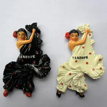 Ispanijos nacionalinės kvintesencija, flamenko šokiai, kelionės atminimo šaldytuvas magnetas high-end collection rinkinys kelionės dovana