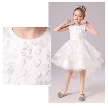 2021 m. Vasarą Dėvėti Suknelė Baby Girl Drabužiai 6-erių Metų Mergaitė moteriški Drabužiai Vaikams, Gėlių Suknelė Mergina Suknelė Balta