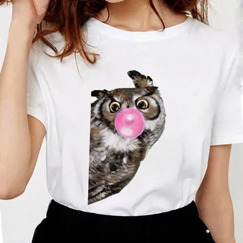 Harajuku marškinėliai moterų Ullzang retro Marškinėlius Vasaros Atsitiktinis marškinėliai Lady Gyvūnų pučia burbulus Mielas Įdomus atspausdinta Marškinėliai moteriška