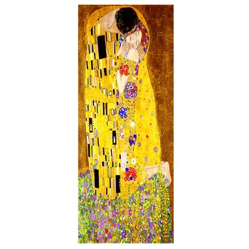 60x150cm Klasikinis Menininko Gustavo Klimto bučinys Abstrakčiai Naftos Tapyba ant Drobės Spausdinti Plakato Šiuolaikinio Meno Sienos Nuotraukas, Už Kambarį