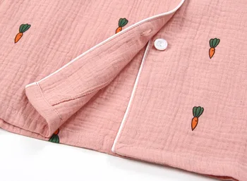 Pavasarį ir rudenį-nauja, pižama dviejų dalių medvilnės krepo ponios ilgomis rankovėmis kelnės paprastos morkų namuose paslaugų rinkinio sleepwear