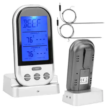 Mėsos Termometras Skaitmeninis LCD Zondas Belaidžio Nuotolinio valdymo GRILIS Grilis Termometras GRILIS Maisto Termometras su Laikmatis Žadintuvas