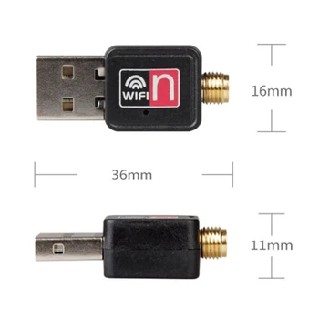 Karšto Pardavimo Mini PC wifi adapteris 150M USB WiFi antena Bevielio Kompiuterių Tinklo Kortelė 802.11 n/g/b, LAN+ Antena Skatinimo Naujas