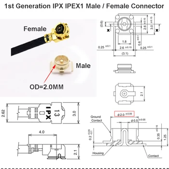 1PCS IPX U. FL IPEX4 MHF4 Moteris Vandeniui N Female Lizdas, RF RF113 Galiuku Bendraašius Mini PCI WIFI WLAN Antena Pratęsimo Cabble