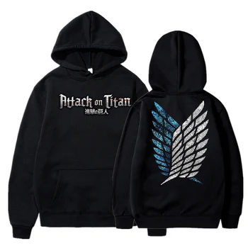 Žiemos Atakos Titan Hoodie priekiniai ir atgal 2 pusių spausdinimo didelis logotipas hoodies unisex cool marškinėlius Mados Puloveriai XS-3XL