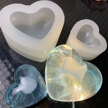 Sakai Papuošalai Pelėsių 3D Diamond Meilė Širdies Formos Silikono Pelėsių, UV Epoksidinės Papuošalai Formavimo Priemonės