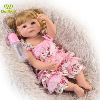 55cm Kolekcionuojamos lėlės viso Kūno Vinilo Silikono nekilnojamojo bebe Atgimsta Bamblys Princesė tikroviška Tikroviškos lėlės boneca gimtadienį, žaislai