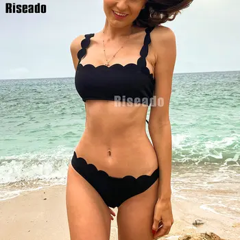 Riseado Seksualus Push-Up Bikinis 2021 Troškinti Maudymosi Kostiumėlį Vientisų Maudymosi Kostiumėliai Moterims Nėrinių Maudymosi Kostiumą, Rišti Paplūdimio Brazilijos Bikini