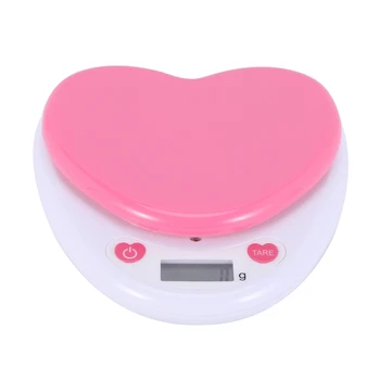 5 Kg/1 G Nešiojamų Širdies Formos Skaitmeninės Virtuvė Masto LCD Ekranas Automatinis Nulio Matavimo Svoris Maisto, Vandens Milteliai
