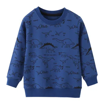 Šokinėja Metrų Dinozaurai Vaikų Megztiniai Rudens Pavasario Mados Berniukai Medvilnės Sweatershirts Vaikai Topai Marškinėliai