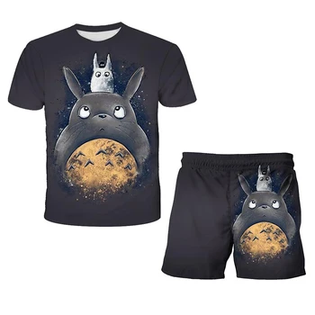 2021 M. Vasarą Karšto Pardavimo Vaikų Mados Berniukų, Mergaičių Marškinėlius Totoro Kostiumas Harajuku Anime Ir Animacinių Filmų Tees Marškinėliai Vaikams Mielas Viršūnes Tees