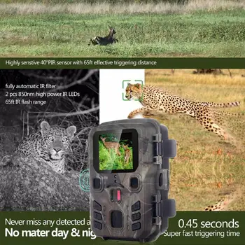 Mini Takas Kamera Medžioklės Žaidimas 12MP 1080P Lauko Gyvūnijos Skautų Medžioklės Kamera Su PIR Jutiklis 0.45 s Greitai Sukelti
