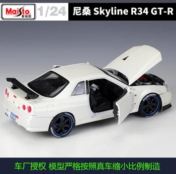 Maisto1:24 Tokijo MOD Nissan Skyline R34 GT-R Lieti Automobilio Modelį Rankdarbių Apdaila Kolekcijos Žaislas Įrankis Dovana Die-casting