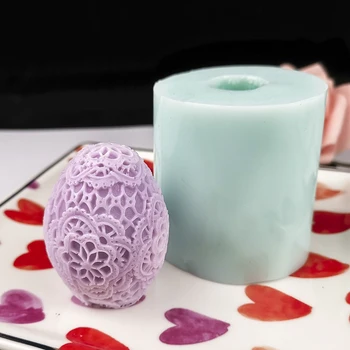 QT0339 PRZY 3D Nėrinių Kiaušinio Formos Velykų Kiaušiniai Silikono Žvakių Liejimo Dekoro Muilo Formų Molio Dervos Liejimo formos