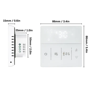 HIMOJO Tuya WiFi Smart Termostatas, Elektrinis Grindų Šildymas Vandens/Dujų Katilo Temperatūros valdymo pultelio, skirta 