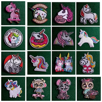 Animacinių filmų Vienaragis Pleistro Juostelės Embroideried Lopai Vaikai Clorhing Lipdukai Gyvūnų Emblemos Mielas Pelėda Parches Geležies Dėmės 