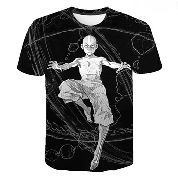 3D Avatar The Last Airbender Atspausdintas T-shirt Vyrai Moterys Mados Madinga Streetwear trumpomis Rankovėmis T Negabaritinių Marškinėliai Tee Viršūnės