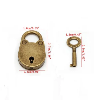 Spynos Metalo Senas Vintage Stiliaus Mini Spynos Maži Bagažo Box Key Lock Bronzos Spalvos Namų Naudojimo Aparatūros Papuošalai