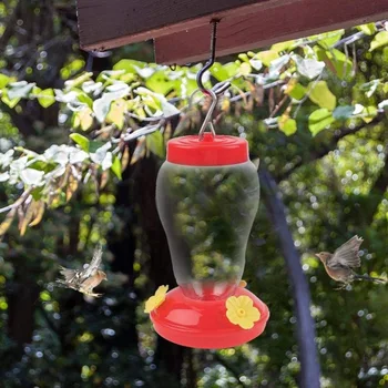 1pcs Paukščių Vandens Tiektuvas Butelį Plastiko Kabinti Hummingbird Feeder Sodo Lauko Su Kabliukais Geležinis Kablys Paukščių Lesyklėlę Naminių Reikmenys