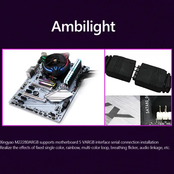 Aliuminio RGB M. 2 SSD Hard Disk Heatsink Šilumos Išsklaidymo Radiatoriaus Aušinimo Silicio Therma Pagalvėlės Aušintuvas M2 2280 NVME Radiatorius