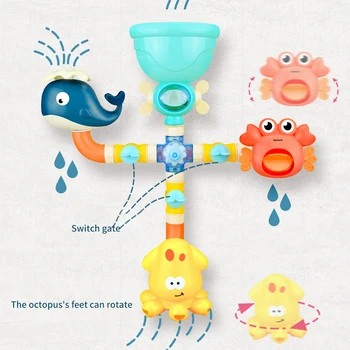 Vonios Kambarys Kūdikių Vonios Žaislų, Vamzdynų Vandens Purškimo Dušo Žaidimas Mielas Animacinių Filmų Kūdikio Plaukti Grandinės Prisukamas Žaislas Maudymosi Dušo Vaikų Žaislas