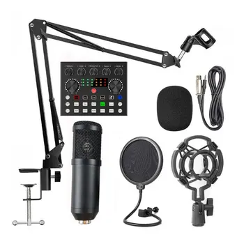 BM800 Mikrofonas, Garso plokštė, Pc Žaidimas Live Transliacijos Dj Kondensatorius Stovi, USB, 