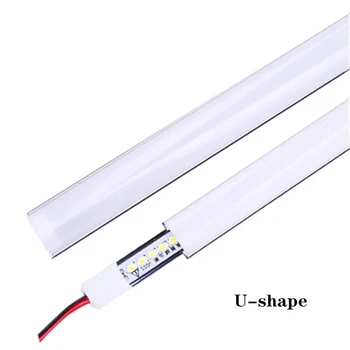 LED aliuminio standus šviesos juosta DC12V 50CM 20 colių U/V-formos 5730 36LEDs LED aliuminio kanalo Namų puošybai apšvietimas