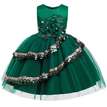 2021 Vasaros Baby Girl Duobute Suknelė Gimtadienis Vaikams Suknelės Mergaitėms, Vaikams, Gėlių Nėrinių Princesė Suknelė Šalis Vestuvių Tutu Suknelė
