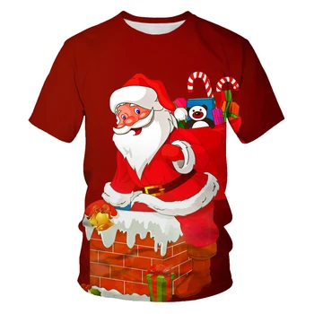 Juokinga 3D spausdinimo T-shirt 2021 apvalios kaklo trumpomis rankovėmis atsitiktinis marškinėliai Kalėdų esminius camisetas džiudžiutsu kaisen