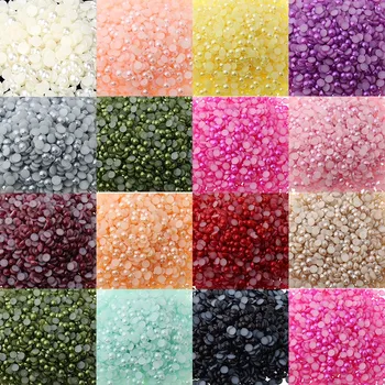 Naujų Spalvų Perlų Manikiūro Įvairių spalvų Akrilo karoliukai 2000pcs/maišelį nagų perlai, deimantai gelio nagų priedai