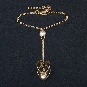 Aukso Didelis Crystal Žiedą, Apyrankę, Moteris Riešo Grandinės Juvelyrikos Mados Ranka Atgal Grandinės Bangles Moterų Rankos Nuorodą Papuošalai