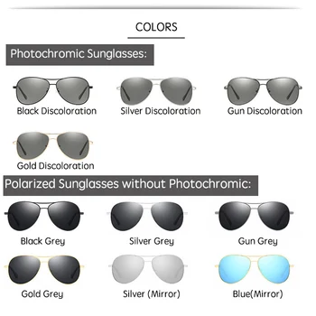2021 Naujas Photochromic Akiniai nuo saulės, Poliarizuoti Chameleon Spalva Vairavimo aviacijos Saulės akiniai vyrams, moterims UV400 metalo rėmelis