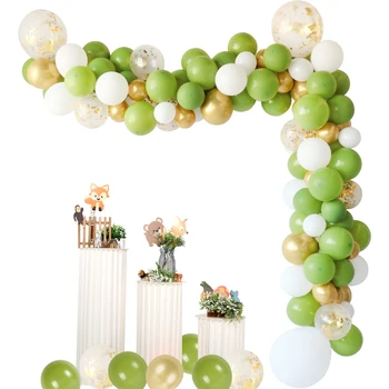 121Pcs Alyvuogių Žalia Balionų Girliandą Arch Komplektas Vestuvių, gimtadienio apdailos vaikai Konfeti Latekso Balionų, Baby Shower Dekoras