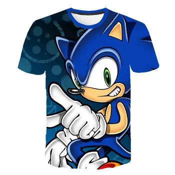 Vaiko Marškinėliai Naujas Sonic Produkto Trumpas Rankovės Japonų Anime Įgulos Kaklo Berniukas Mergaitė Animaciją Pagrindinio Drabužių Mada Vasara