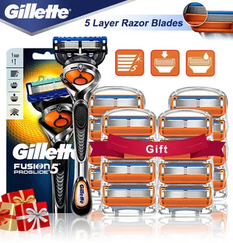 Gillette Fusion 5 Proglide Barzdaskutė Tiesiai Skustuvas Vyrams Skutimosi Mašina Su Peiliukai Skutimosi Kasetės Barzdos Skutimosi