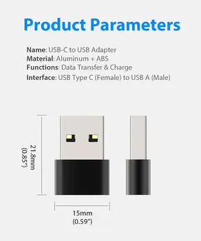 USB Tipas-C Adapter USB 2.0 Male Tipo C Moterų Adapteris Keitikliai, skirti 