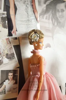 Autonominis dizaino rankų darbo Dovanos Mergaitėms Lėlės Priedai Vakare Tiktų rožinė Vestuvių Suknelė Drabužius BB Lėlės BBI00781