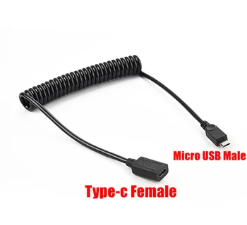 Tipas-c moterų micro5pin vyrų pavasarį duomenų įkrovimo kabelį, skirtą 