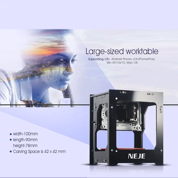 NEJE DK-BL 3000mW Smart Mini CNC Graviravimo Mašina Laser Cutting machine Belaidžio BT Print Cutting BT 4.0 iOS Android