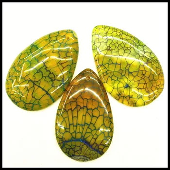 3pcs natūralių plyšių agatee akmens karolius, natūralių pusbrangių akmenų papuošalų pakabučiai ovalo formos didmeninės juvelyrikos turas širdies