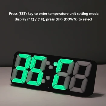 Spalvinga Skaitmeninis LED Laikrodis-Žadintuvas Balso Kontrolės 115 Spalvas Keisti 3D LED Stalo Laikrodis su Temperatūra Elektroninių Stalas Žiūrėti