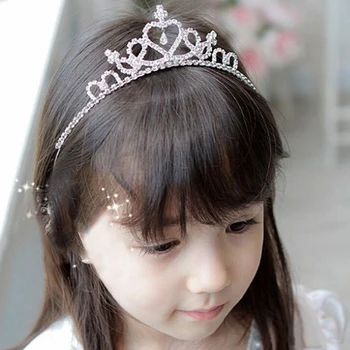 Naujas kalnų krištolas Tiara Plaukų Juostos Vaikas Mergina Nuotakos Princess Crown Lankelis Prom korėjos vaikų naujos karūnos gimtadienis